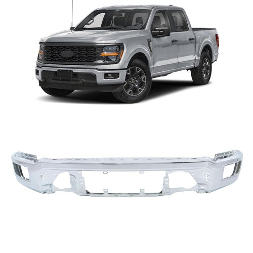 Solid Spare Front Bumper Assembly Chrome High Quality Steel Suit For Ford F-150 2024 2025