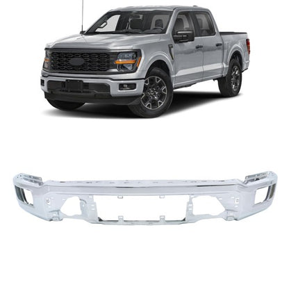 Solid Spare Front Bumper Assembly Chrome High Quality Steel Suit For Ford F-150 2024 2025