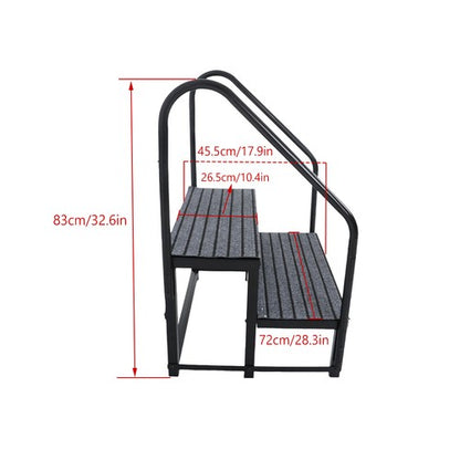 Solid Spare 2 Step 660lbs RV Stairs Load Capacity Step Ladder Outdoor RV Steps (w/ Handrail)