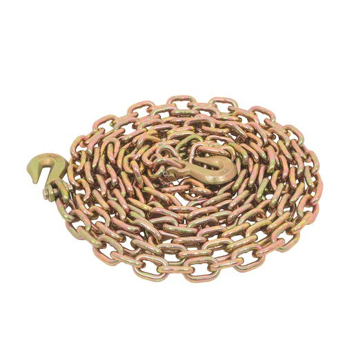 Solid Spare Binder Transport Chain G80 Steel 7100Lbs Tow Chain 3/8In × 20FT With Grab Hooks