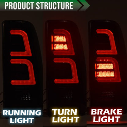 Solid Spare Fit For 99-02 Chevy Silverado 1500/99-06 GMC Sierra LED Tube Tail Lights Smoke