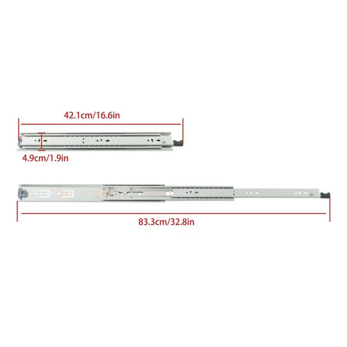 Solid Spare 1 Pair of 16" Locking Drawer Slides Full Extension & Lock 150 lb Load Capacity