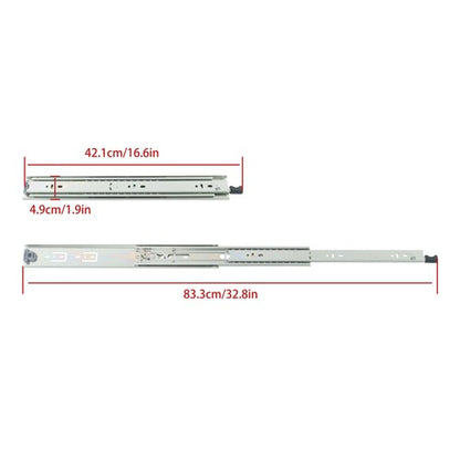 Solid Spare 1 Pair of 16" Locking Drawer Slides Full Extension & Lock 150 lb Load Capacity