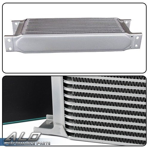 Solid Spare 30 Row AN10 Universal Aluminum Engine Oil Cooler +Thermostat Adapter Kit+ 7" Fan