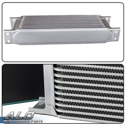 Solid Spare 30 Row AN10 Universal Aluminum Engine Oil Cooler +Thermostat Adapter Kit+ 7" Fan