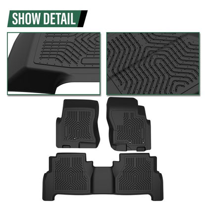 Solid Spare Fit For 2008-2021 Nissan Frontier Crew Cab All Weather TPE Floor Mats Liners