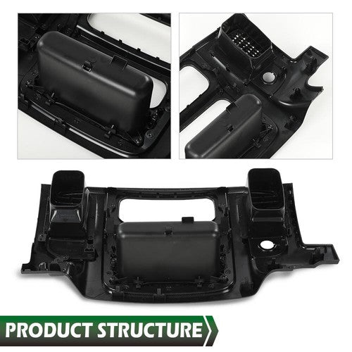 Solid Spare Fit For 2002-2005 Dodge Ram Black Dash Bezel Radio Surround Trim w/ Storage