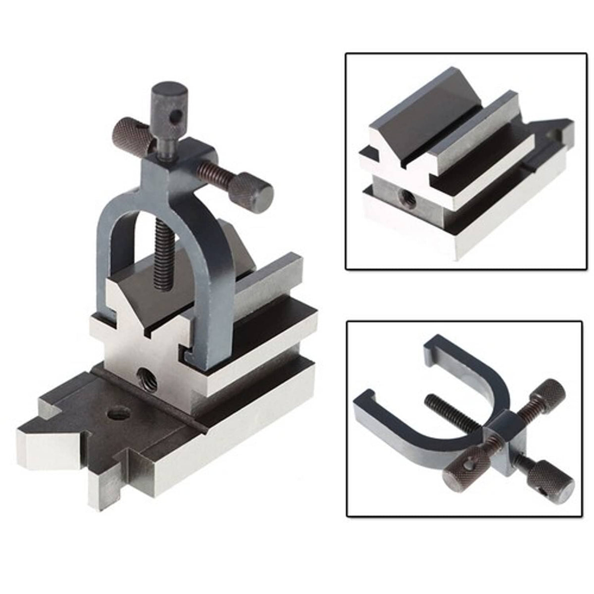 Solid Spare Percision 3-1/2" x1-7/8" x1-7/8" Angle V-Block W/ Clamp Set Accuracy 0.0003"