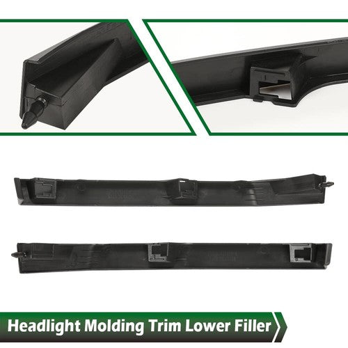 Solid Spare 2* Headlight Molding Trim Lower Filler Fit For Nissan 2004-15 Titan Armada QX56