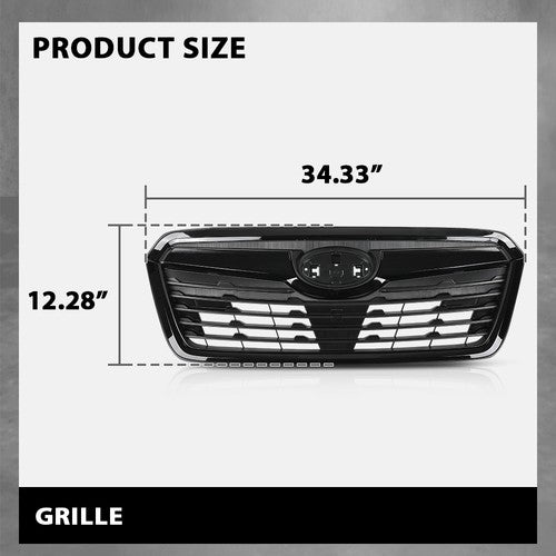 Solid Spare Fit For 2019-2021 Subaru Forester Front Bumper Upper Grille Honeycomb Grill