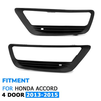 Solid Spare Pair Fog Lights Cover Trim Bezel Fit 2013-2015 14 Honda Accord Sedan LX EX 4DR