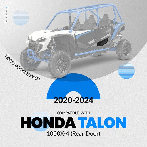 Solid Spare Black Rear Lower Door Panels Insert For Honda Talon 1000X-4 20-24 #08P71-HL7-A20