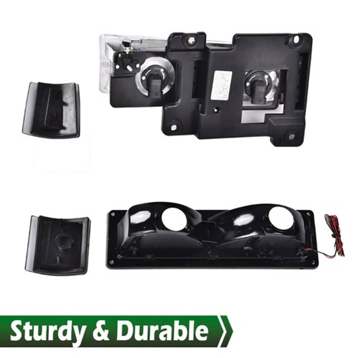 Solid Spare Fit For 94-00 C/K Suburban Clear Corner Chrome LED DRL Headlights Bumper Lamps