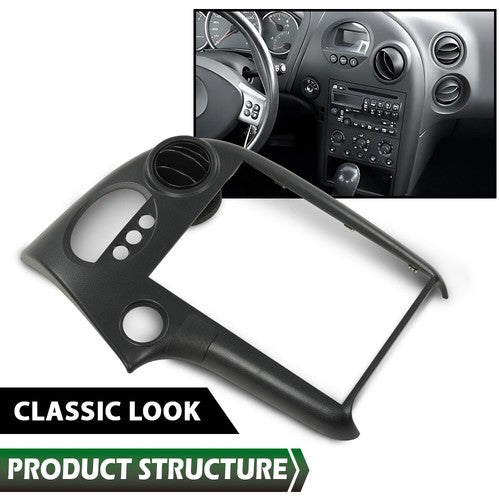 Solid Spare Fit For 2004-2008 Pontiac Grand Prix Black Center Dash Radio Bezel w/ 3 Buttons