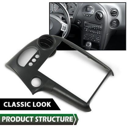 Solid Spare Fit For 2004-2008 Pontiac Grand Prix Black Center Dash Radio Bezel w/ 3 Buttons