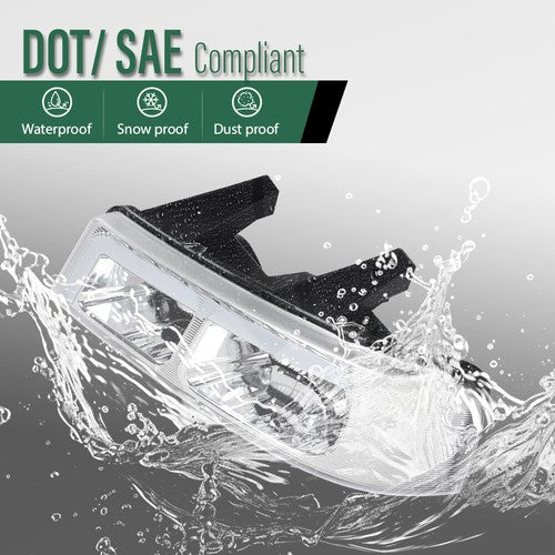 Solid Spare LED DRL Headlights Chrome Fit For 2003-2023 Chevrolet Express GMC Savana Van