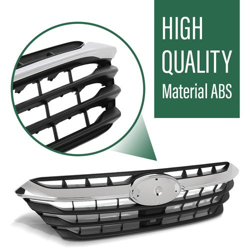 Solid Spare Fit For 2020-2022 Subaru Legacy Front Bumper Upper Grille Grill Black Chrome