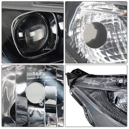 Solid Spare Black Front Headlight Assembly Clear Lens LH+RH Pair For Honda Civic 2016-2021
