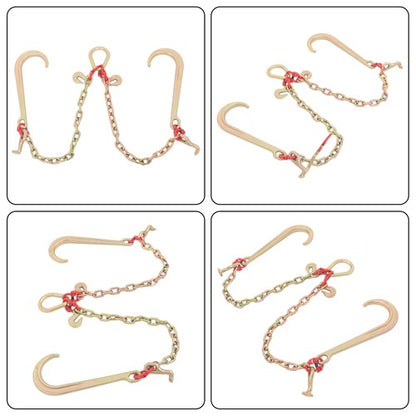 Solid Spare 5/16in*2ft G80 Chain Double Limb Hook Chain Fracture Strength 9260lbs T J Hook