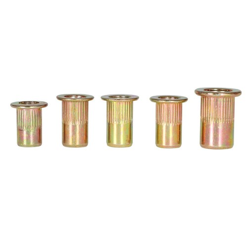 Solid Spare Zinc Steel Rivet Nut Kit 300 Pack Rivnut Nutsert Assort 150pcs Metric+150pcs SAE