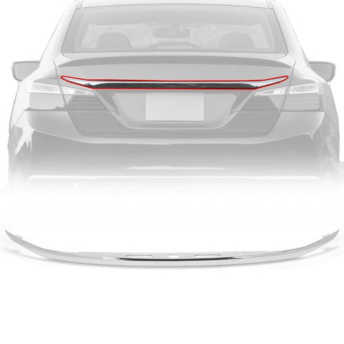 Solid Spare For 2016 2017 Honda Accord Sedan Rear License Garnish Chrome Trim Trunk Molding