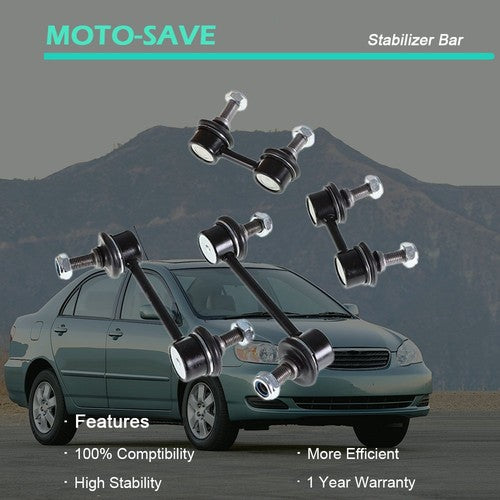 Solid Spare 4x Front & Rear Stabilizer Sway Bar End Link Set For 1993-1997 Geo Prizm 1.6L I4