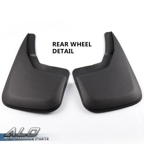 Solid Spare Fit For 2014-2018 Chevy Silverado 1500 Molded Rear Mud Flaps Splash Guards Black