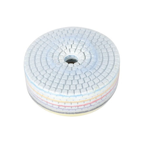 Solid Spare 4 Inch Set Wet Dry Diamond Polishing Pads For Granite Concrete Marble Stone 7PCS