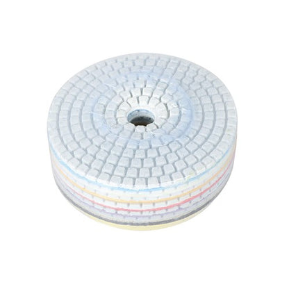 Solid Spare 4 Inch Set Wet Dry Diamond Polishing Pads For Granite Concrete Marble Stone 7PCS
