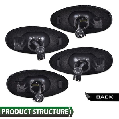 Solid Spare LED Side Marker Lights Lamps Smoked Fit For 2001-2014 Chevy Silverado GMC Sierra