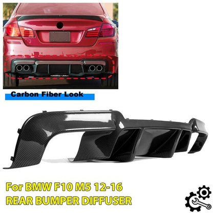 Solid Spare Rear Diffuser Carbon Fiber Color Fits 12-16 BMW 5 Series F10 M5 DTM Style