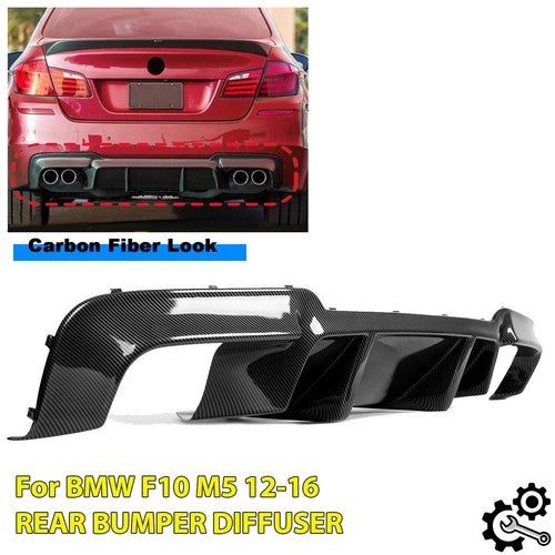 Solid Spare Rear Diffuser Carbon Fiber Color Fits 12-16 BMW 5 Series F10 M5 DTM Style