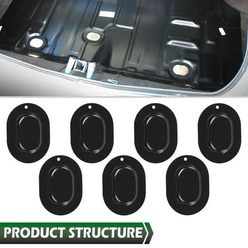 Solid Spare New 7PC Metal Trunk Floor Pan Drain Plug Plate Set Firebird Camaro GTO Chevelle