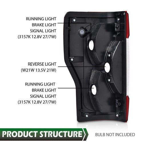 Solid Spare Tail Light Brake Lamp Right Side Fit For 2017-2019 Ford F250 F350 Super Duty