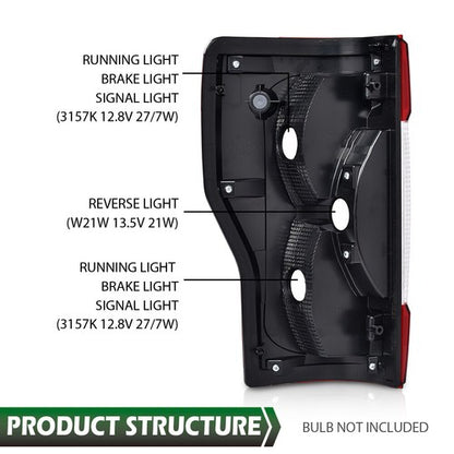 Solid Spare Tail Light Brake Lamp Right Side Fit For 2017-2019 Ford F250 F350 Super Duty