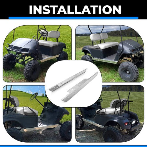 Solid Spare Aluminum Diamond Plate Rocker Panel Side Covers For EZGO TXT Golf Cart 1994-2013