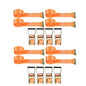 Solid Spare 4400 lbs 2" x 15' E-Track Ratchet Heavy Duty Straps Orange Tie Down Strap 8 Set