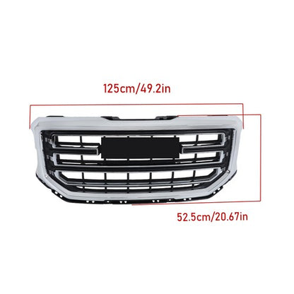 Solid Spare Front Bumper Upper Grille Chrome Plastic For GMC Sierra 1500 2016 2017 2018