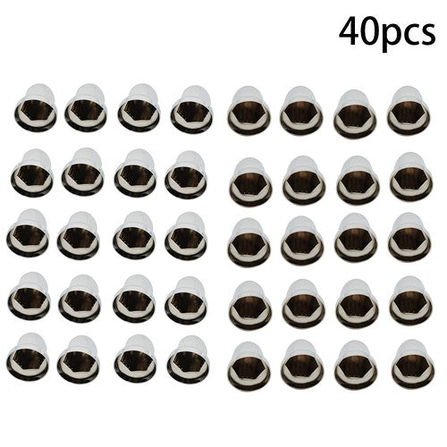Solid Spare 40pcs 33mm Chrome Lug Nut Covers ABS Plastic Push on Bullet for Semi Truck
