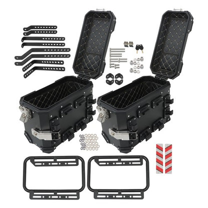 Solid Spare Motorcycle 45L Top Case Tail Box Luggage & 36L Side Case Hard Saddlebag Aluminum