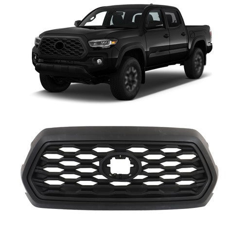 Solid Spare Replacement Front Bumper Upper Grille Matte Black For Toyota Tacoma 2016-2022