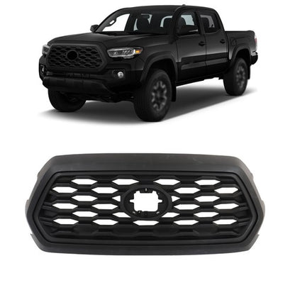 Solid Spare Replacement Front Bumper Upper Grille Matte Black For Toyota Tacoma 2016-2022