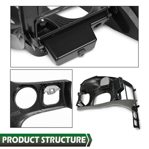 Solid Spare Fit For 1997-2004 Corvette C5 Double Din Radio Dash Installation Kit Carbon Look