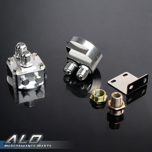 Solid Spare Universal 10 Row 10AN Aluminum Engine Oil Cooler+Filter Relocation Kit+Oil Line