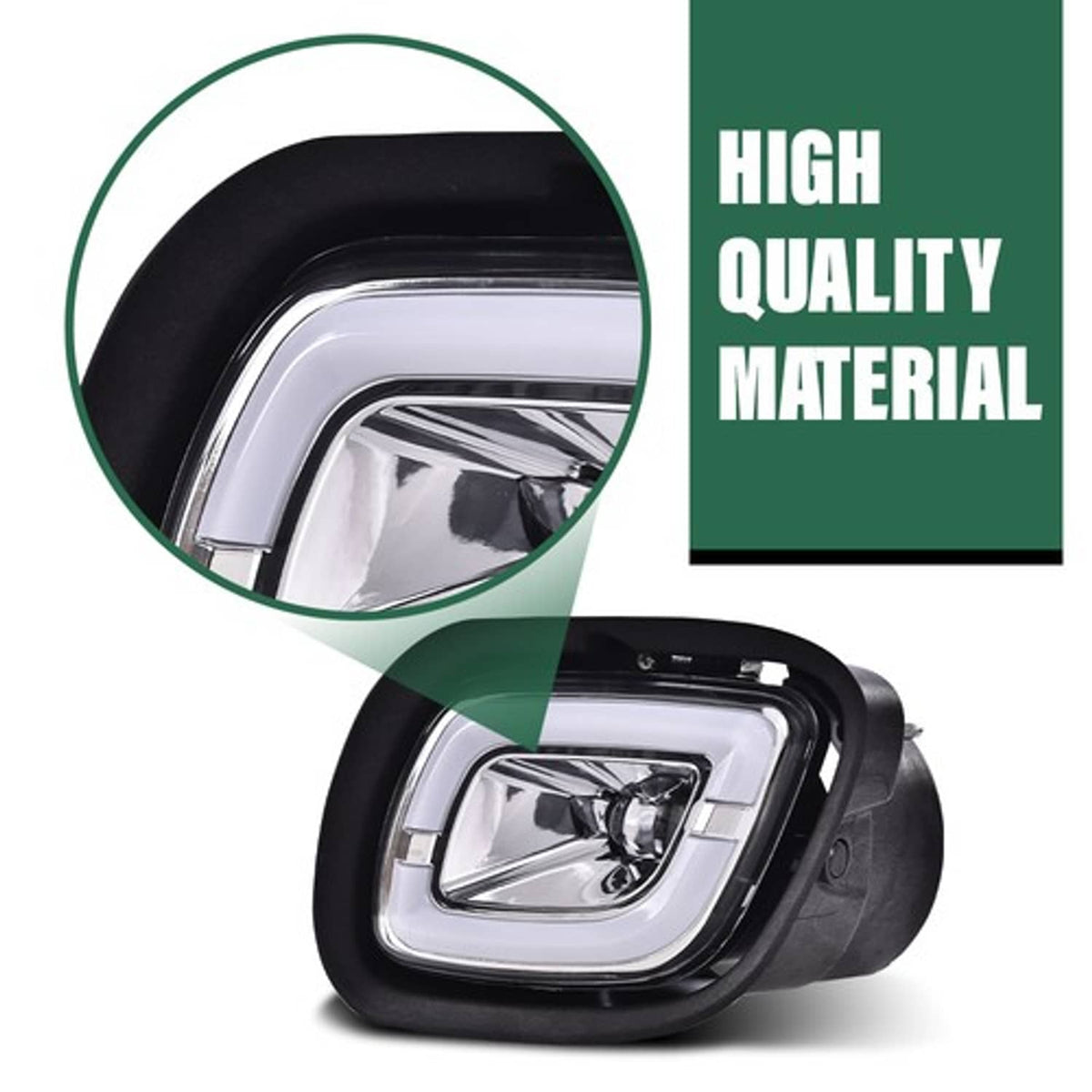 Solid Spare Fit For 08-17 Freightliner Cascadia Left+Right LED Fog Lights Bumper Lamps