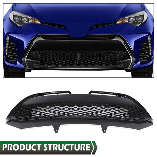 Solid Spare Front Bumper Lower Grille Grill Fit For 2017 2018 2019 Toyota Corolla SE XSE