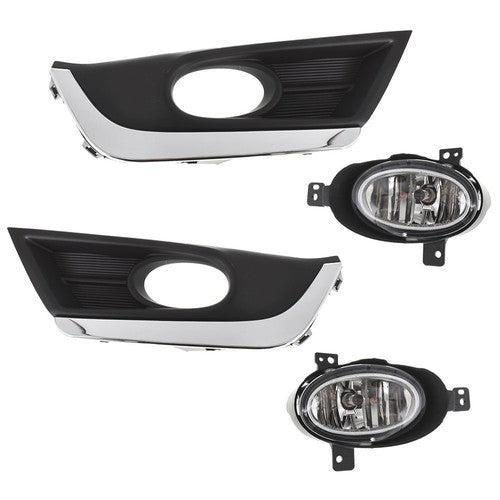 Solid Spare Halogen 3000k Fog Light Assembly w/Bezels For Honda CR-V 17-18 33901-SLE-305