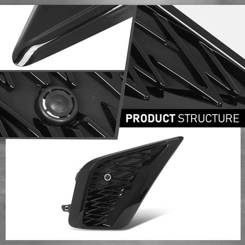 Solid Spare Fit For 18-21 Lexus NX300 F Sport Front Bumper Insert Fog Light Cover Left+Right