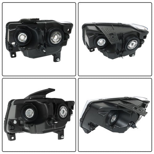 Solid Spare Pair Chrome For Jeep Grand Cherokee 11-13 Compass 11-17 Headlights Halogen Clear