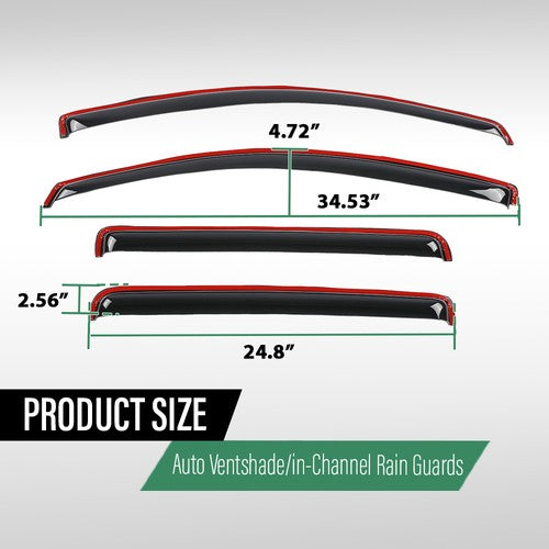 Solid Spare For For 23-25 Chevy Colorado GMC Canyon In-Channel Rain Guard Window Vent Visors
